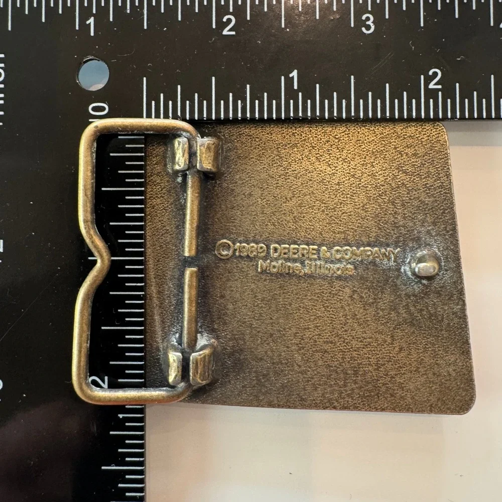 John Deere Diesel Power Belt Buckle Vintage 1989 Engine Tractor Farm‎ Brass